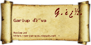 Gariup Éva névjegykártya